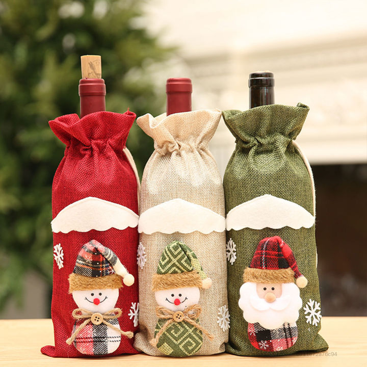 Christmas Wine Bottle Cover 750ml Wine Bag Holiday Champagne