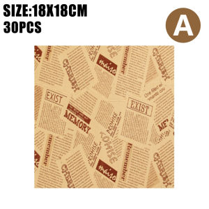 50PCS Oil-Proof Wax Paper Food Wrapper Paper Bread Sandwich Burger Fries Wrapping Paper Oil Paper Baking Tool