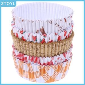ZTOYL 100Pcs Bread Paper Tray Baking Cups Muffins Hamburger Oil-Proof Practical Mini Snack Heat Resistant Cake Tools