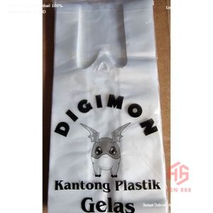 Kantong Gelas Oz / Kantong Pop Ice / Kantong Plastik Cup Take Away 1 & 2 Cup Bening