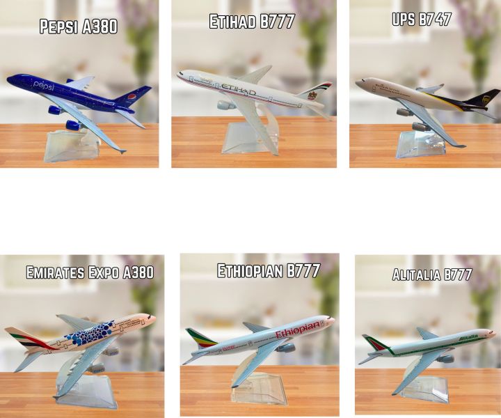 Diecast Metal Airplane Collection - Emirates Expo A380, Pepsi A380 ...