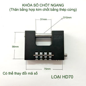 Khóa số chốt ngang thép cứng chống cắt với 4 mã số thay đổi được làm bằng hợp kim kẽm