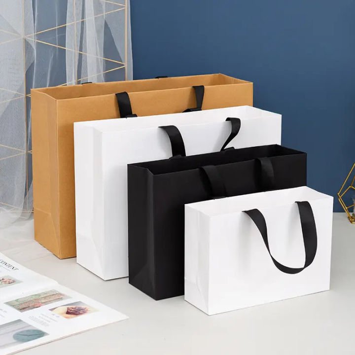 1pcs Kraft Paper Packaging Bag Handle Hand Bag with Cotton Rope