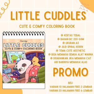 Little Cuddles Cute & Comfy Coloring Book Buku Mewarnai Anak Remaja Dewasa Murah Kertas Sangat Tebal Ukuran A5