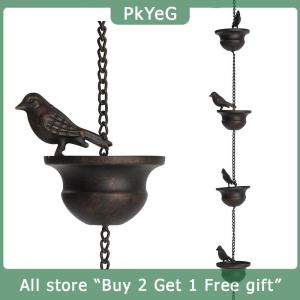 [COD] PkYeG KITCHEN Rain Chains For Gutters Mobile Birds On Cups Rain Chimes Divert Water Away With Attached Hanger Dark Bronze Home Décor Stunning