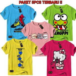 PAKET HEMAT RANDOM 5 PCS | KAOS DISTRO ANAK VANKIDS USIA 1-12 TAHUN LAKI-LAKI & PEREMPUAN [COD]