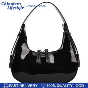 Women Leather Shoulder Bag Zipper Retro Handbag Chic Underarm Bag Shopping Purse