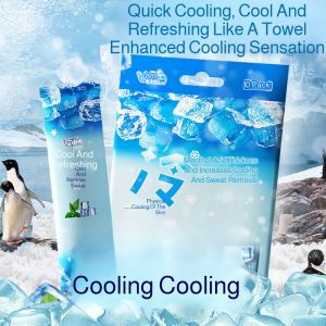 Portable Cooling Wet Wipes for Travel & Fitness Oil Control Sweat Removal Instant Refresh