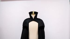Long Stand Collar Button Cape Medieval Christmas Halloween Stage Performance Costume