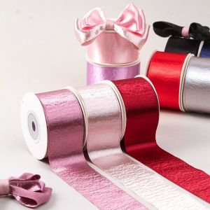 CHLOCH Metallic Luster Velvet Ribbon Single Sided 2.5cm 10 Yards Glitter Ribbon Flower Gift Double Sided Satin Ribbon Gift Box Packaging