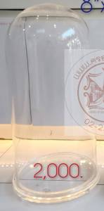 ครอบแก้ว แก้วครอบพระ โดมแก้ว ปากแก้วกว้าง 8 นิ้ว สูง 17นิ้ว มีทั้งฐานไม้และฐานอะคิลิค