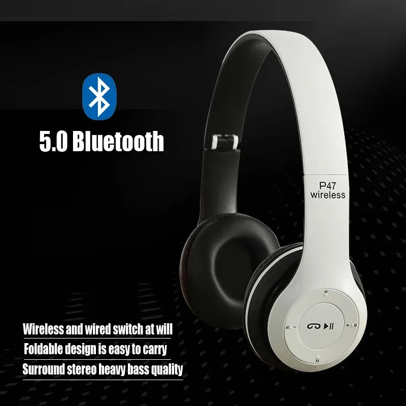 Lowest Price] P47 Bluetooth Headset Wireless Foldable Stereo