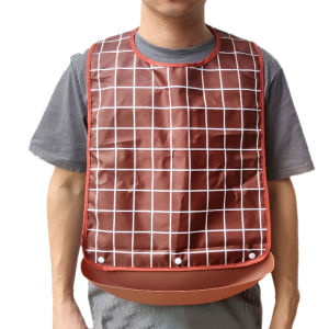 Bib Celemek Makan Dewasa Celemek Makan Ntuk Orang Tua Adjustable Anti-Air Bahan Silikon