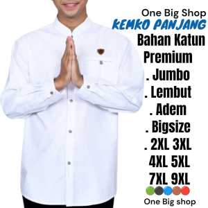 Koko pria lengan panjang navy kemko cowok dewasa big size jumbo baju katun 2xl 3xl 4xl 5xl 7xl 9xl terbaru