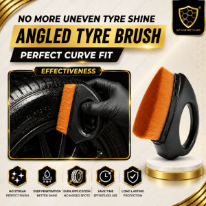CP CAR Detailer Tyre Coating Brush Iron Shape Angled Head Wax Applicator No Streak Even Apply Berus Tayar Kilat