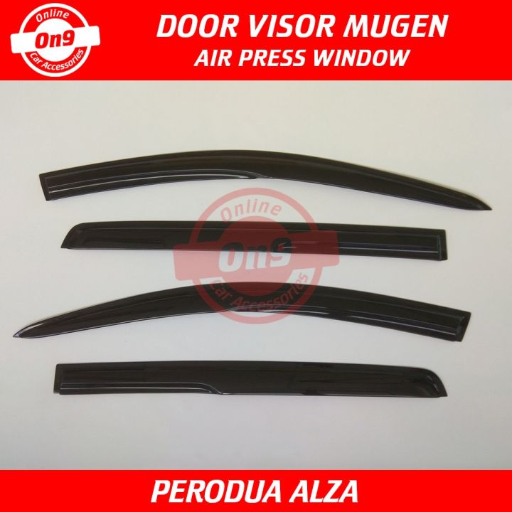 Perodua Alza 2009 2010 2011 2012 2013 2014 2015 2016 2017 2018 2019 Door Visor Mugen Style Window Air Press Air Vent Visors