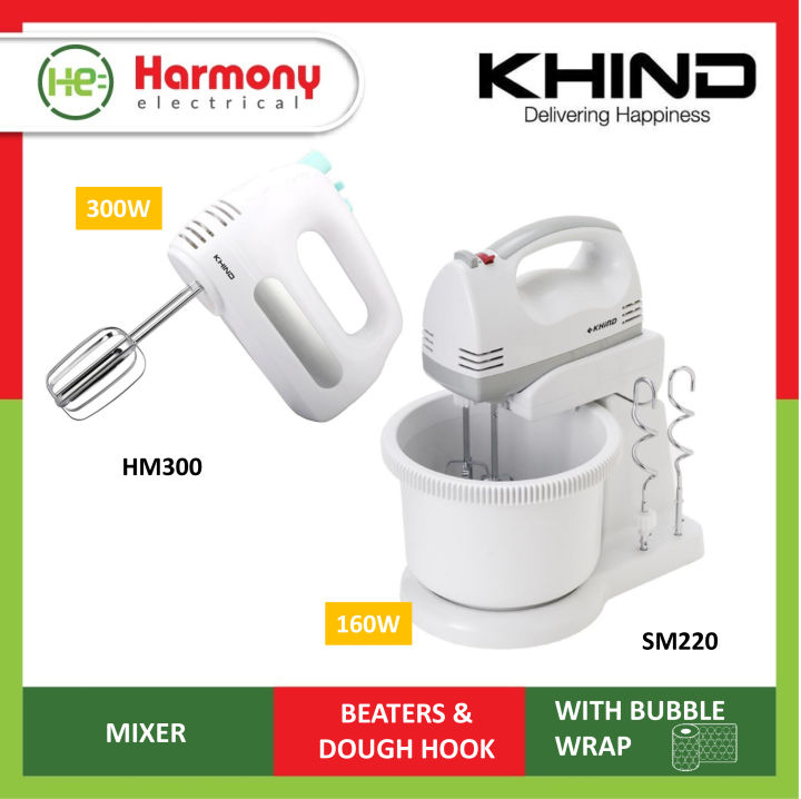 KHIND 300W Hand Mixer HM300 / 160W Stand Mixer SM220 Pengadun 打蛋器 Lazada