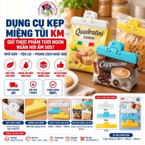 Combo 3 dụng cụ kẹp túi chống ẩm phong cách Nhật Bản mã KM 5057