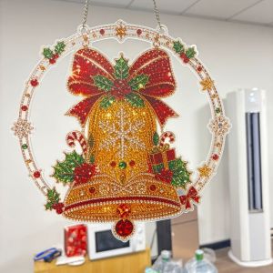 MIIQNUS 2D phẳng Đồ trang trí Giáng sinh Hình dạng vòng hoa. Acrylic Biển treo cửa sổ Họa tiết ông già Noel Cổ điển Đồ trang trí treo cửa Tiệc