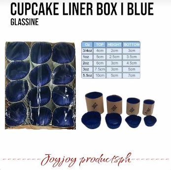 Blue Cupcake Liner I 3/4oz 1oz 2oz 3oz I Glassine Standard