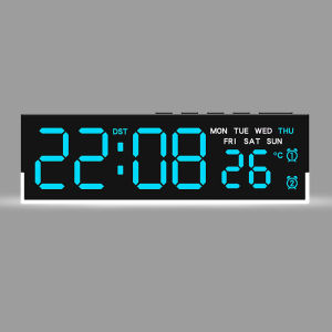 USB Powered LED Digital Alarm Clock Temperature Week 2 Alarms Ambient Light Brightness Adjustment Bedside Electronic Table Clock