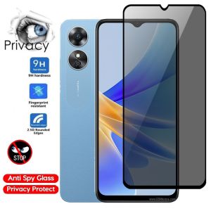 For Oppo A17 A17K OppoA17 OppoA17K Privacy Screen Protector Tempered Glass Protective Film Anti-Peep Glass Phone Front Film