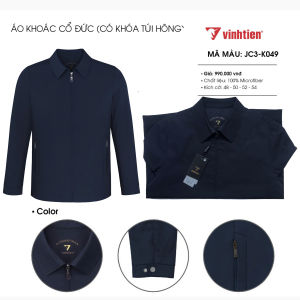 Mới Áo Khoác Cổ Bẻ 990 Vĩnh Tiến 100% Microfiber Phom Suông Đứng Phom Cao Cấp Chất Liệu Bền Đẹp