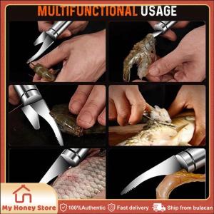 Multi-Function Stainless Steel Shrimp Wire Knife Peeling Shrimp Sausage Cleaning Fish Knife Shrimp Stomach Remover Deveining Kitchen Tool
