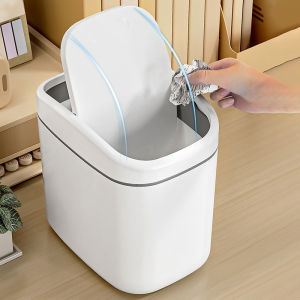 🔥🔥🔥Aofulai ถังขยะพลาสติกขนาดเล็กถังขยะขนาดเล็กพร้อมฝาปิดแบบเขย่าสำหรับใช้ในบ้านสำนักงานถังขยะทำความสะอาดในครัวเรือน