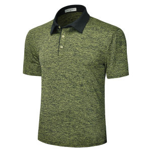 Mens Golf Polo T Shirts Breathable Lightweight Stretch Moisture Wicking Heathered Short Sleeve Quick Dry Performance T-Shirts