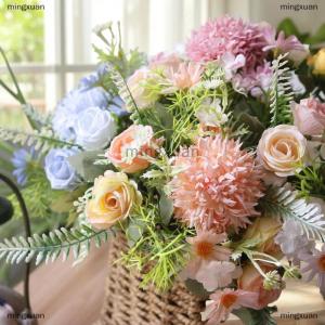 [COD] mingxuan 1PC Artificial Flower Wedding Home Bedroom Decoration Bridal Bouquet Hydrangeas Vase For Outdoor