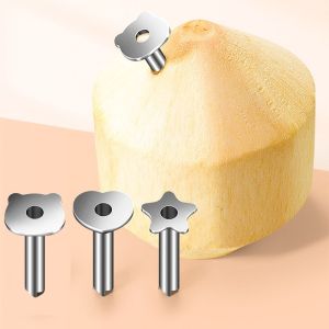OKDEALS01 Effort Saving Coconut Opener Stainless Steel Portable Coconut Hole Puncher Efficient Comfortable Grip Manual Hole Punch Tool Home Use