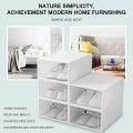 【One Cat Shop】6Pcs Large Transparent  Foldable Storage Box Plastic Shoes Box Stackable Storage Organizer. 