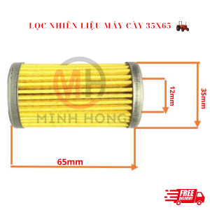 Lọc nhiên liệu máy cày Iseki 35x65 giấy ( dùng chung Yanmar Shibaura)
