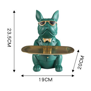 【New Arrival】 Bulldog Storage Tray Key Holder Tray Multifunctional Animal Sculpture Tray Funny Dog Figurine Tray for Weddings Parties