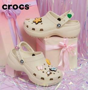 Crocs Platform Clog //Buy1pair Free 4 Jibbitzs=100฿// รองเท้าส้นสูง 3" รองเท้าแตะผู้หญิง รองเท้าส้นตึก รองเท้าหัวโตผู้หญิง แฟชั่นใหม่เบานิ่มใส่สบาย พร้อมส่ง
