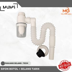 MG Sifon Botol Pvc Plastik Fleksibel Plastik Selang Pembuangan Sink Wastafel Bak Cuci Piring Tarik Afur 1 1/4" / Siphon Bottle Trap Leher Angsa Fleksibel Selang Bcp Tarik 11/4" Inch Sivon Saringan Affour Avur Wastafel Ke Got Anti Kecoa / Bau Model Soligen