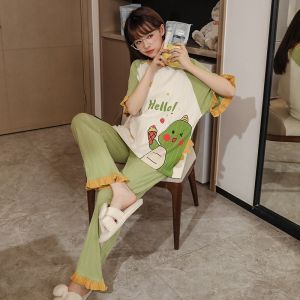 [C07] Bộ Mặc Nhà Cộc TayQuần Dài  Nữ Trẻ Trung Năng Động Chất Cotton  Hàng Quảng Châu Cao Cấp (2023)