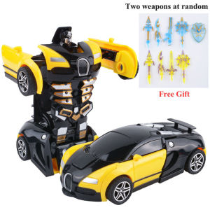 Hit Impact Deformation Robot Toy with Pull Back Transformation Car Deformation Robot Car One-key Deformation