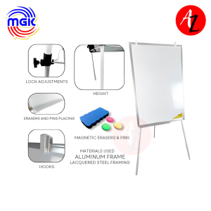 MGK MW-5000 Magnetic Whiteboard W/ Stand 24" x 36"