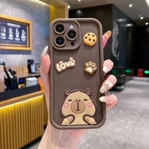 for iPhone 16 15 14 13 12 11 Pro Max 7 8 Plus X XS Max XR Capybara Cartoon Phone Case