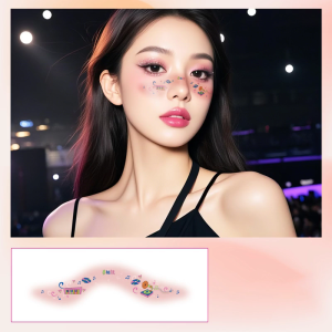 Trang điểm khuôn mặt các bản vá lỗi nốt nhạc khuôn mặt hình xăm Sticker tạm thời hình xăm không thấm nước khuôn mặt hình xăm dán cho Halloween