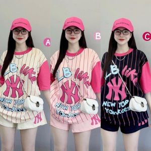 #COD Casual Terno Set for Women Fashion Striped Casual Suit Womens Summer New Trendy T-shirt Shorts