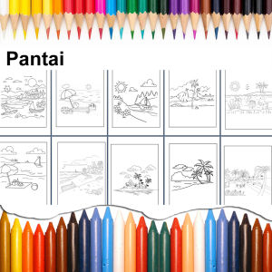 Buku Mewarnai Pemandangan Mainan Anak Kreatif Gambar Alam