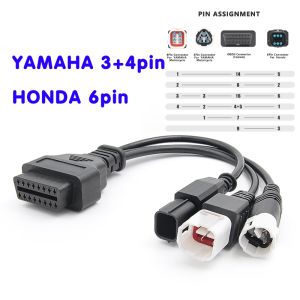 [Sẵn Sàng] Dành Cho Xe Máy Yamaha 3PIN 4PIN OBD 2 Cáp Nối Dài OBD 2 Cáp Kết Nối Xe Máy Cho Xe HONDA Moto 6PIN Đến 16PIN OBD2 Cáp Kết Nối Chẩn Đoán