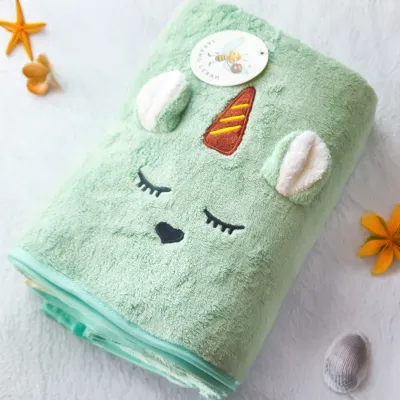 Handuk Bayi Dan Anak Microfiber Kuping 3D Karakter Timbul Lembut Menyerap Air Perlengkapan mandi bayi dan anak