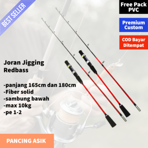 Joran Jigging Laut Redbass PE 1-2 Max 10 Kg Terlaris / Pancing Jigging Fiber Solid 165cm 180cm 200cm