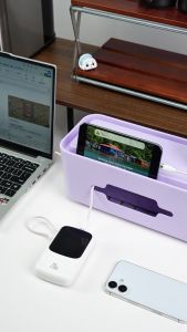 ORICO Cable Management Box Large Power Strip Storage Box With Phone Tablet Stand Dustproof Wire Cord Hider Organizer For Desk Bedroom Office TV Cabinet