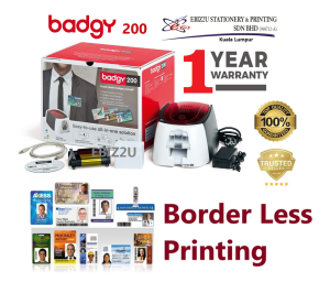 Badgy 200 ID Card Printer (The affordable card printing solution) Border Less printing (ID Card Member Card Student Card
