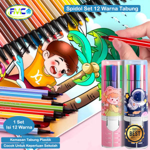 Spidol Warna Warni 12 Set Kemasan Tabung Alat Melukis Anak Spidol Mewarnai Premium Karakter Untuk Menggambar Seni Melukis Mewarnai Hexagonal Watercolor Marker Pen Stationery